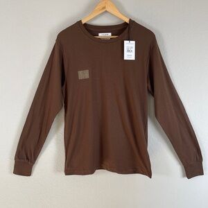Noize Jones Earth Brown Men's Long Sleeve Vegan Recycled Shirt Men's Medium NWT